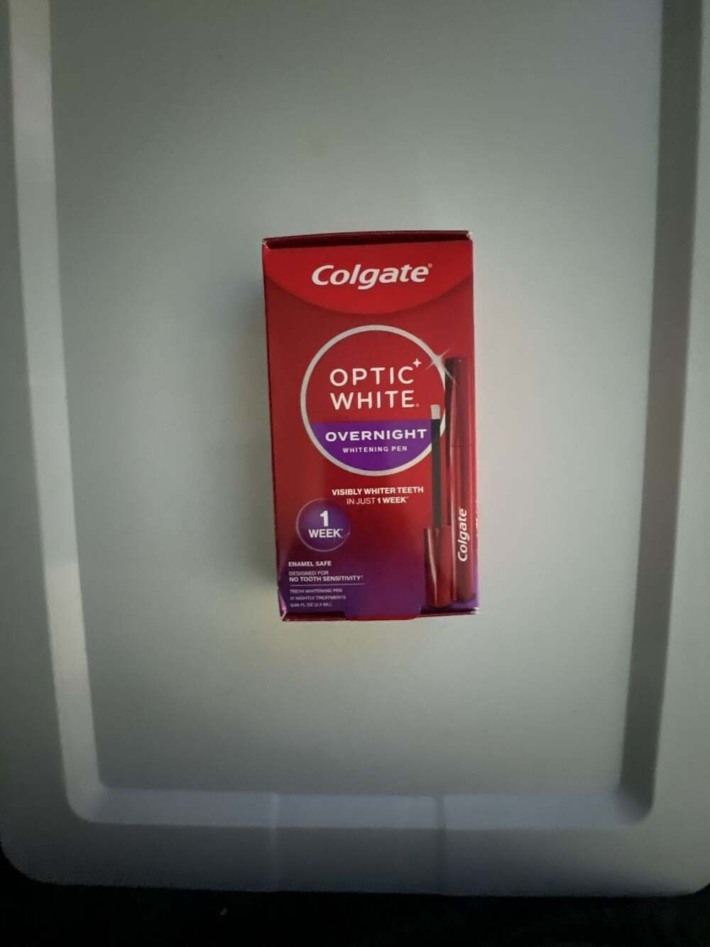 Colgate Optic White Overnight Teeth Whitening Pen, 21 Nightly Treatments, 0.08 f